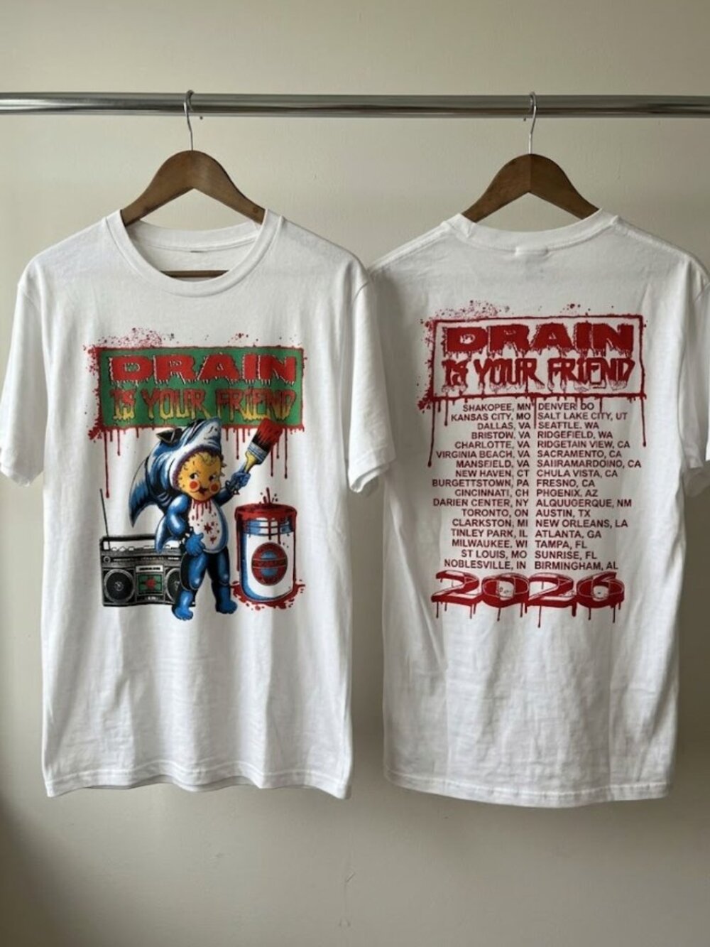 Drain Greyday 2026 Is Your Friend Tour Dates T-Shirt Reprint